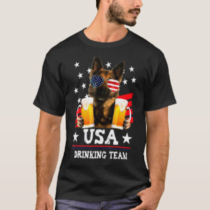 Deutscher Schäferhund USA Trinkteam Unabhängigkeit T-Shirt