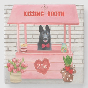 Deutscher Schäferhund Valentinstag Kussstand Steinuntersetzer