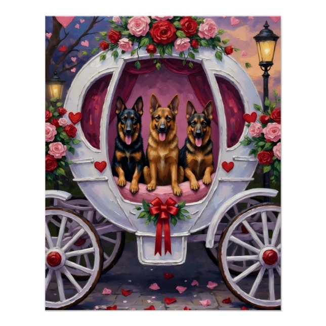 Deutscher Schäferhund Valentinstag  Poster (Vorderseite)