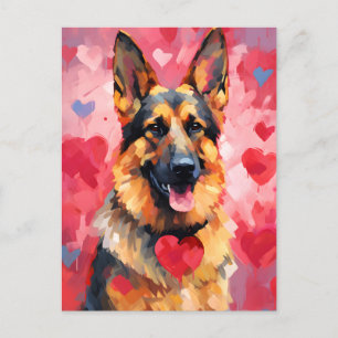 Deutscher Schäferhund-Valentinstag Postkarte