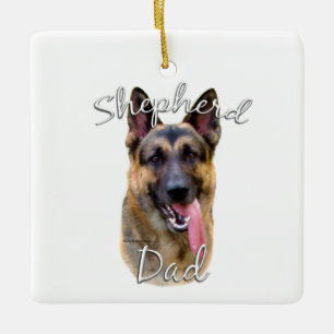 Deutscher Schäferhund-Vater 2 Keramikornament
