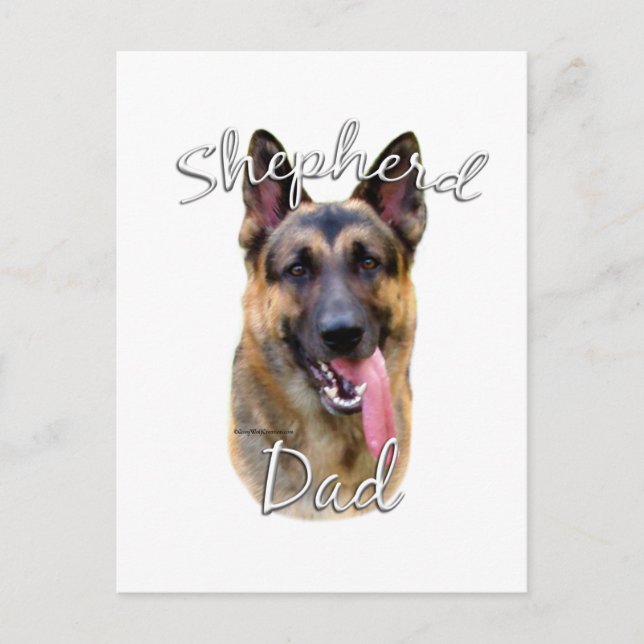 Deutscher Schäferhund-Vater 2 Postkarte (Vorderseite)