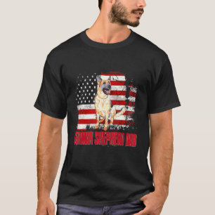 Deutscher Schäferhund Vater Amerikanische Flagge 4 T-Shirt