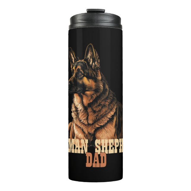 Deutscher Schäferhund Vater, GSD Vater Thermosbecher (Vorderseite)