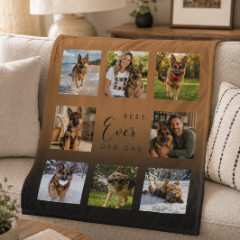 Deutscher Schäferhund-Vater schwarzes braunes Foto Fleecedecke