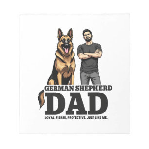 Deutscher Schäferhund-Vater � Treu. Wild. Beschütz Notizblock