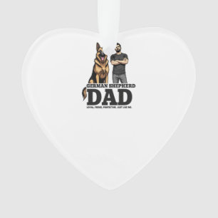 Deutscher Schäferhund-Vater � Treu. Wild. Beschütz Ornament