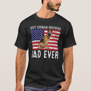 Deutscher Schäferhund Vater USA Amerikanische Flag T-Shirt