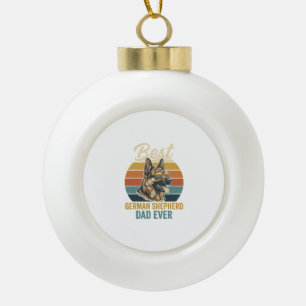 Deutscher Schäferhund-Vater Vintage-Sonnenuntergan Keramik Kugel-Ornament