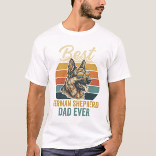 Deutscher Schäferhund-Vater Vintage-Sonnenuntergan T-Shirt