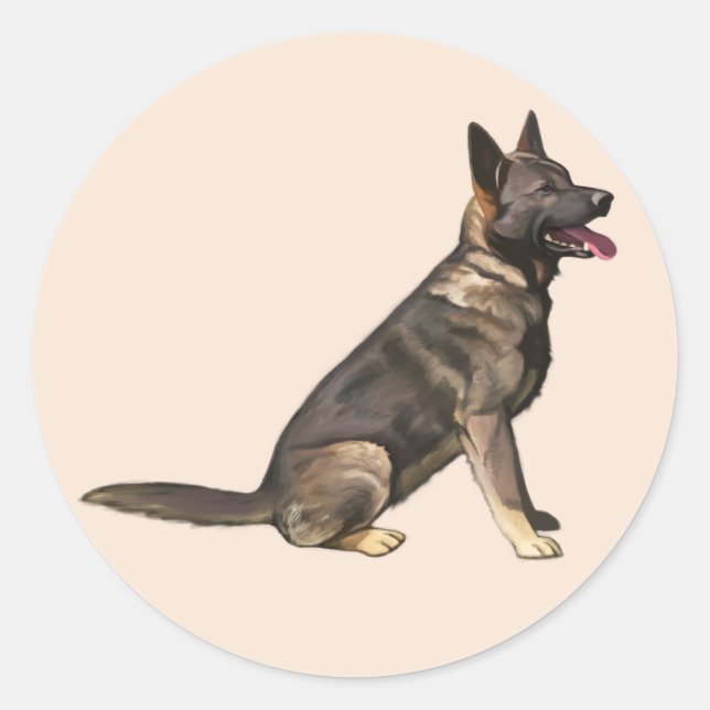 Deutscher Schäferhund verkaufen Runder Aufkleber (Vorderseite)