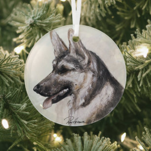 Deutscher Schäferhund von Hevener Ornament Aus Glas