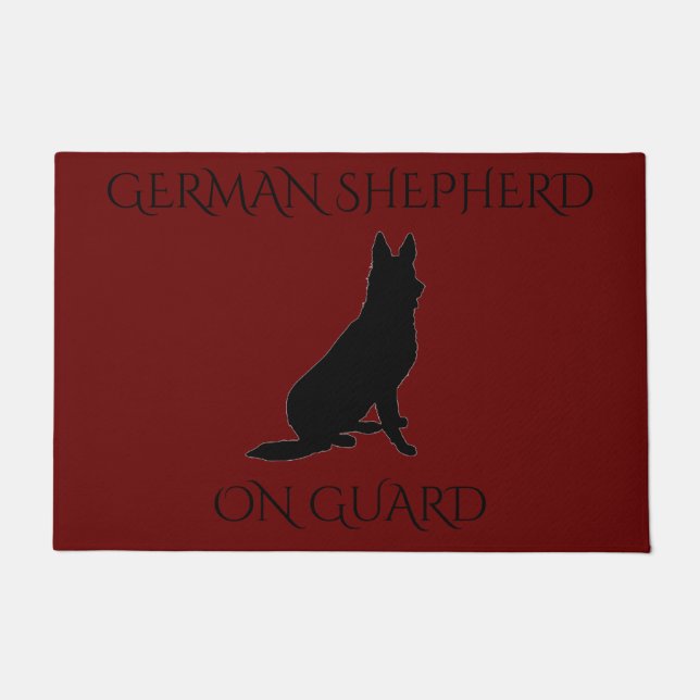 Deutscher Schäferhund vor der Tür! Fußmatte (Vorderseite)