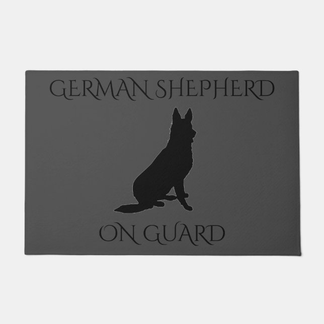 Deutscher Schäferhund vor der Tür! Fußmatte (Vorderseite)