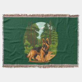 Deutscher Schäferhund Wald Abenteuer Hund Decke