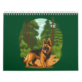 Deutscher Schäferhund Wald Abenteuer Hund Kalender