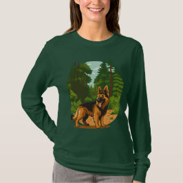 Deutscher Schäferhund Wald Abenteuer Hund T-Shirt