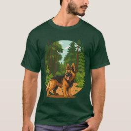 Deutscher Schäferhund Wald Abenteuer Hund T-Shirt