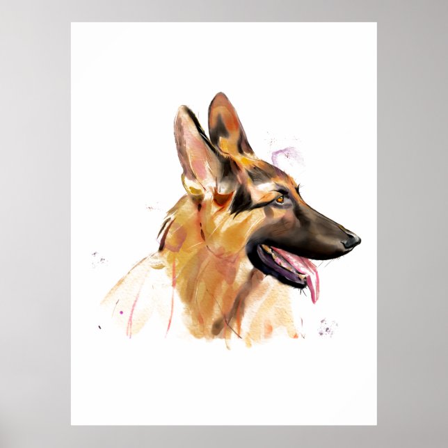 Deutscher Schäferhund Wandkunst Poster (Vorne)
