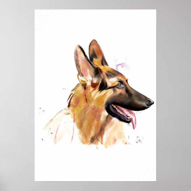 Deutscher Schäferhund Wandkunst Poster (Vorne)