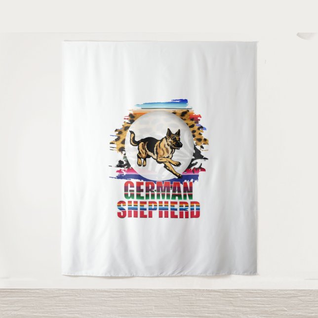 Deutscher Schäferhund Wandteppich (Vorderseite)