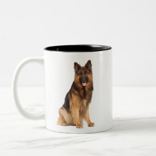 Deutscher Schäferhund, Wäscherin gerade Design, Hu Zweifarbige Tasse