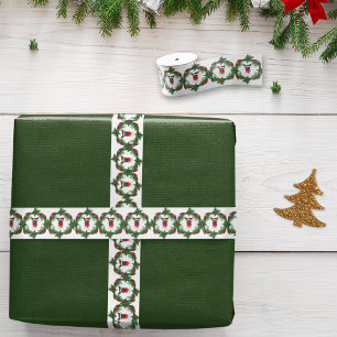 Deutscher Schäferhund Wasserfarbe Weihnachtsmannhu Ripsband