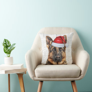 Deutscher Schäferhund Wasserfarbe Woof Weihnachten Kissen