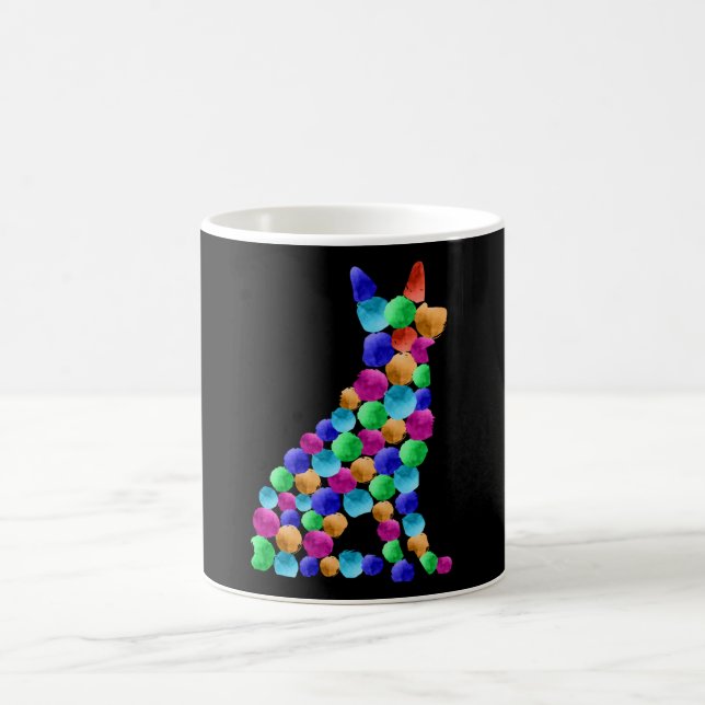 Deutscher Schäferhund Watercolor Farbpunktart Kaffeetasse (Mittel)