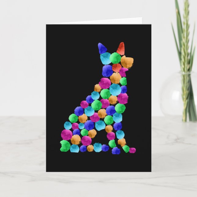 Deutscher Schäferhund Watercolor Farbpunktart Karte (Vorderseite)