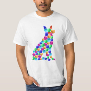Deutscher Schäferhund Watercolor Farbpunktart T-Shirt
