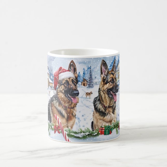 Deutscher Schäferhund Weihnachten Kaffeetasse (Mittel)