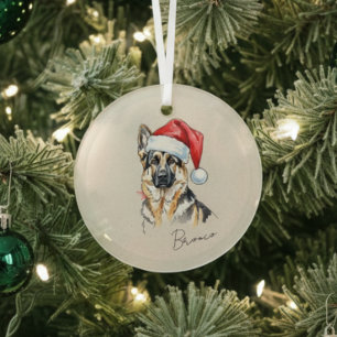 Deutscher Schäferhund Weihnachten Ornament Aus Glas