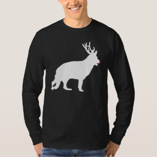 Deutscher Schäferhund Weihnachten Rentier Geweihe T-Shirt