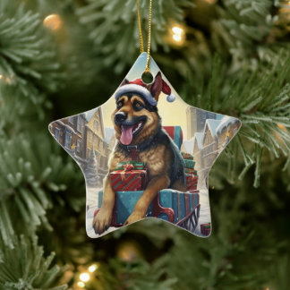 Deutscher Schäferhund Weihnachts Haustier Ornament