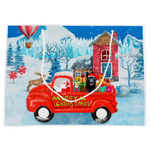 Deutscher Schäferhund Weihnachts-Lkw Schnee Große Geschenktüte