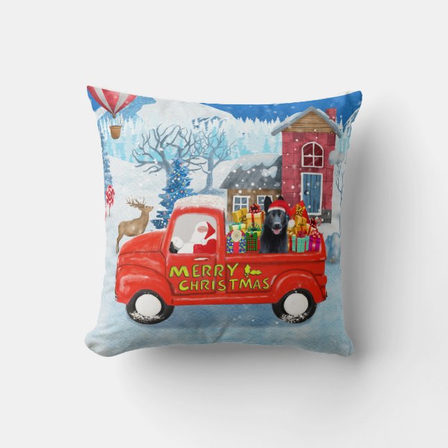 Deutscher Schäferhund Weihnachts-Lkw Schnee Kissen (Vorderseite)