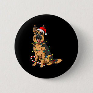 Deutscher Schäferhund Weihnachtsbeleuchtung Xmas H Button