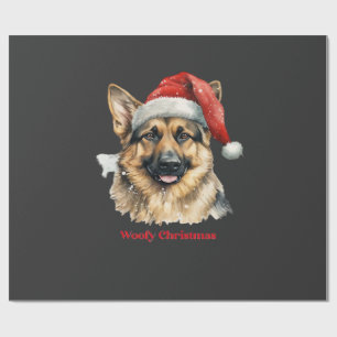 Deutscher Schäferhund Weihnachtsgeschenkideen Woof Geschenkpapier