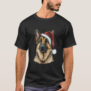 Deutscher Schäferhund Weihnachtsmann Hund Weihnach T-Shirt
