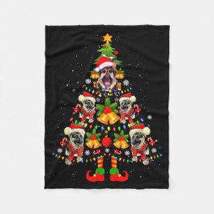 Deutscher Schäferhund Weihnachtsmann Hut Weihnacht Fleecedecke