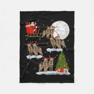 Deutscher Schäferhund Weihnachtsmann Schlitten Fli Fleecedecke