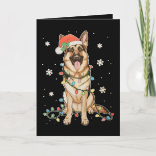 Deutscher Schäferhund Weihnachtsmannmütze Weihnach Karte