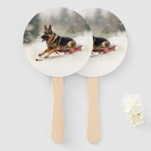 Deutscher Schäferhund Weihnachtsschnee im Winter Fächer