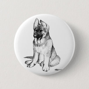 Deutscher Schäferhund-Welpe Button