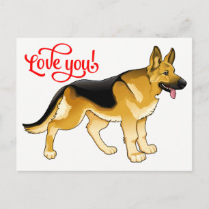 Deutscher Schäferhund Welpe Hund Liebe, Ich denke Postkarte