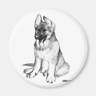 Deutscher Schäferhund-Welpe Magnet
