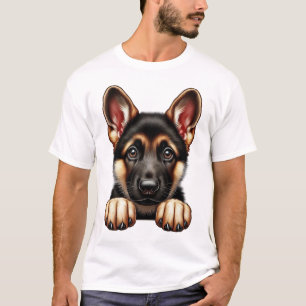 Deutscher Schäferhund-Welpe mit ausdrucksstarken A T-Shirt