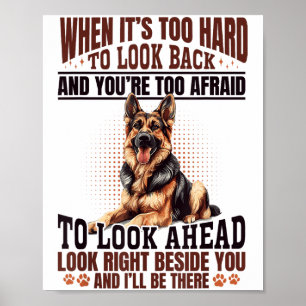 Deutscher Schäferhund, wenn es zu schwer ist, zurü Poster