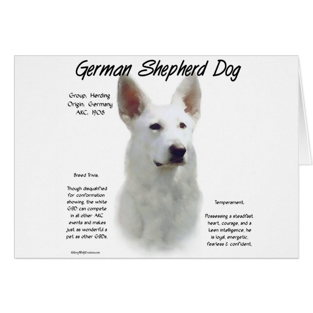 Deutscher Schäferhund (wht) Geschichtsdesign (Vorderseite (Horizontal))
